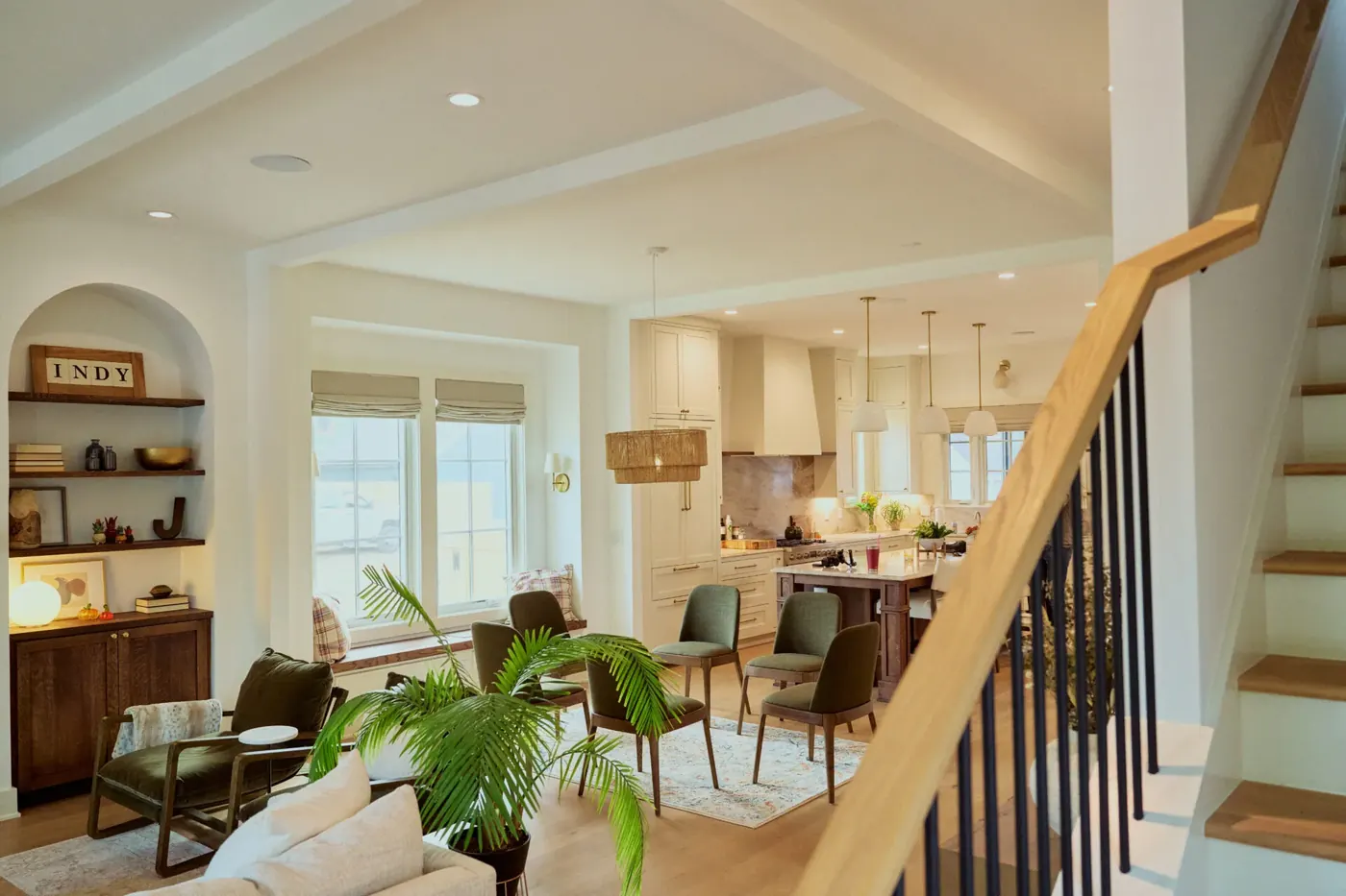 Cellular shades in a Avon living room