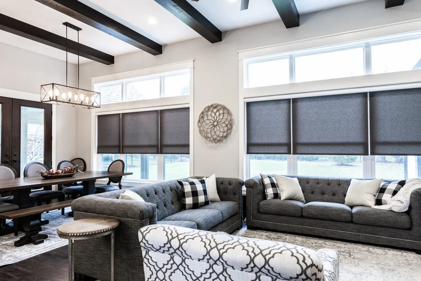 Custom shades measured and installed in Avon